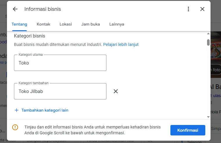 Kategori Google Bisnis