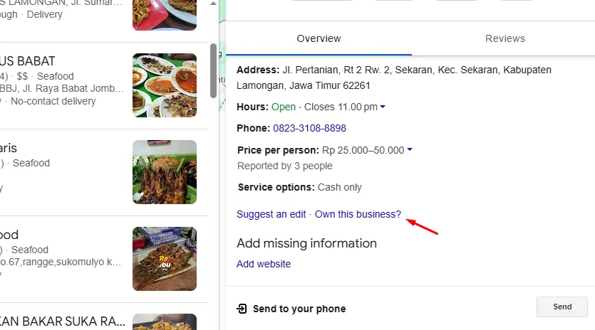 Klaim Kepemilikan Google Bisnis