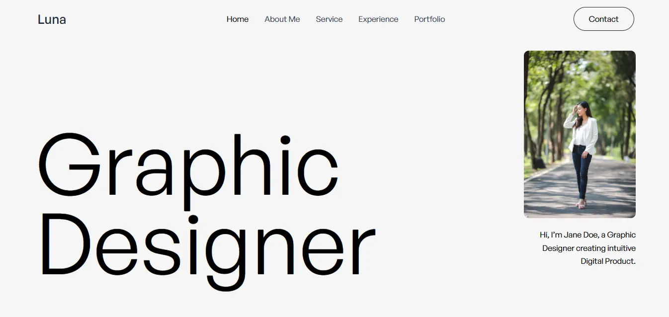 Luna Design Personal Branding Landing Page
