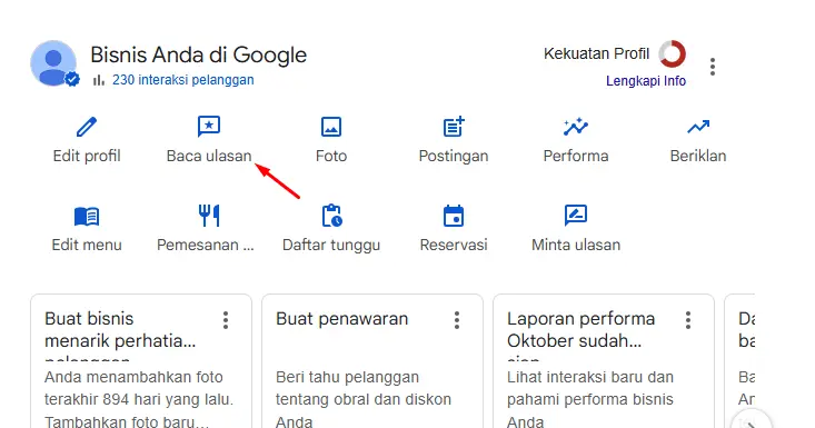 Melihat Ulasan yang Masuk di Google Bisnis