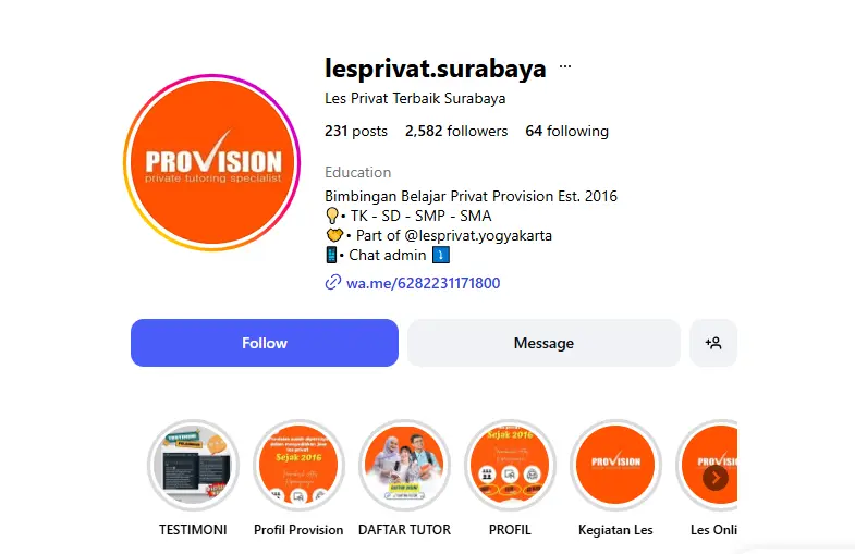 Promosi Jasa Les Privat di Sosial Media