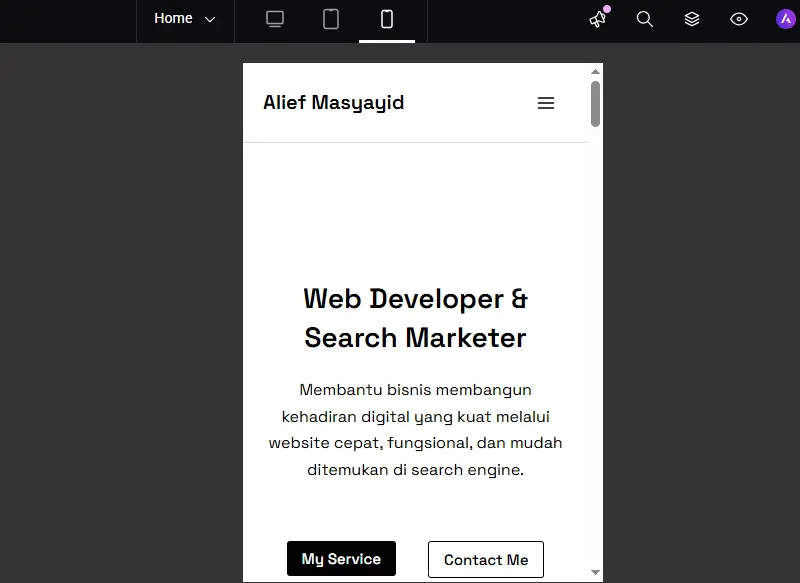 Tampilan Website Mobile Friendly