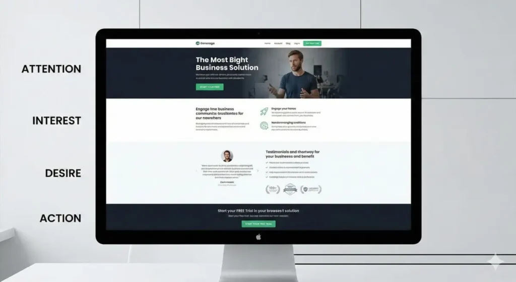 Menerapkan Copywriting AIDA Landing Page