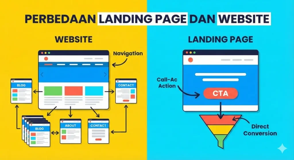 Perbedaan Landing Page dan Website