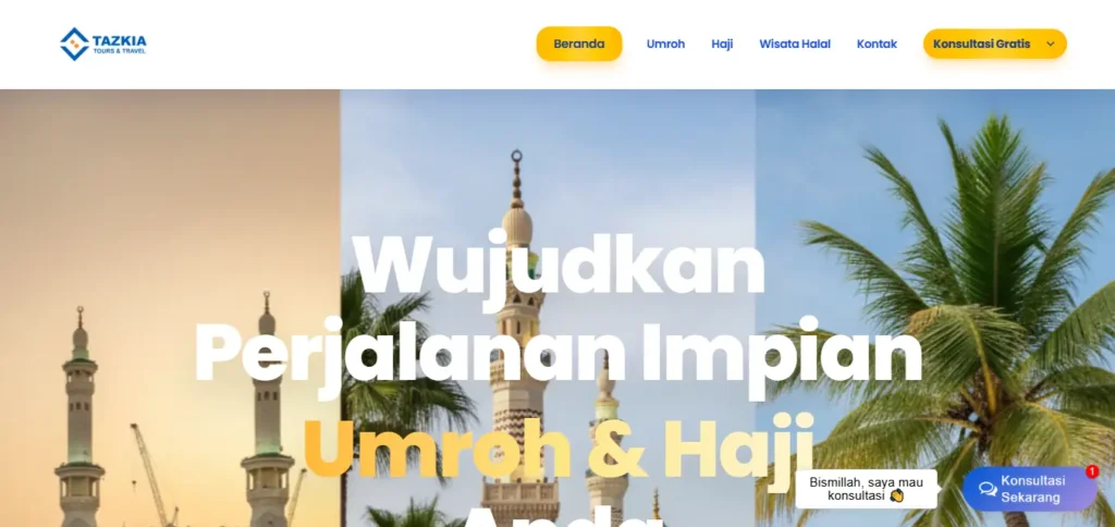 Website Tazkia Tours & Travel