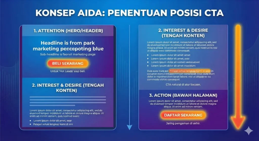 Konsep AIDA menentukan Posisi CTA